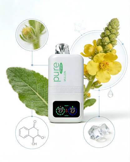 Pure Mate mullein vape formulation with mullein extract vegetable glycerin and natural terpenes
