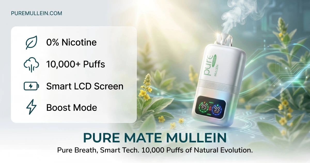 Mullein Vape Pen | Zero Nicotine Herbal Inhaler for Lung Health | Pure  Mullein